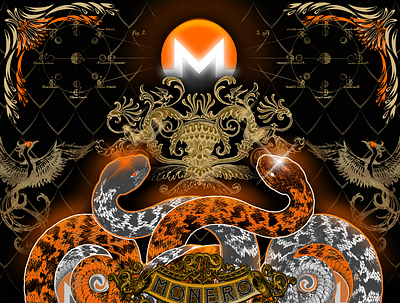 Serpentoj de Monero crypto crypto art design graphic design illustration monero nft photoshop privacy stoner