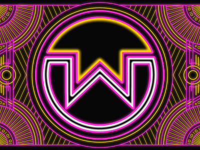 Wownero Neon Art Deco art deco branding crypto design digital art graphic design illustration logo neon ph0enixd0wn photoshop wownero