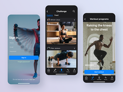 Home Fitness mobile app concept app concept design fitness mobile sport user experience ux webdesign workout