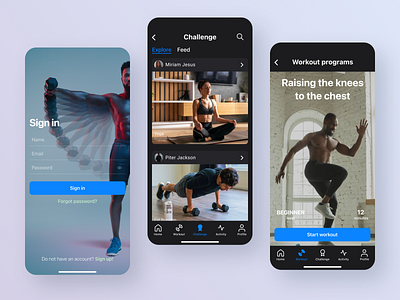 Home Fitness mobile app concept