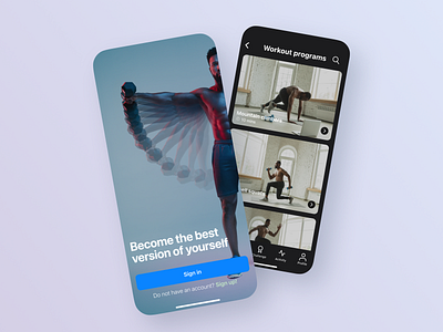 Home Fitness mobile app concept