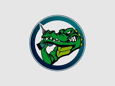 Logo Design for Construction Company alligator company construction croc crocodile design drill illustration logo logo design strong