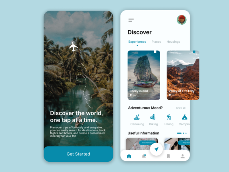 Travel App UI by Niloufar on Dribbble