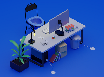 The ideal designer workplace 3d blender blender3d blendercommunity design illustration render workplace