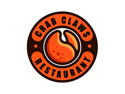 CRAB CLAW RESTAURANT badge design emblem graphic design illustration logo vector