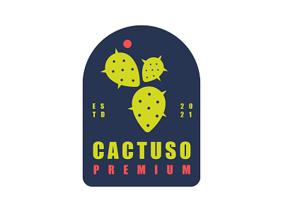 CACTUSO PREMIUM badge design emblem graphic design illustration logo vector