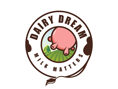 DAIRY DREAM - Milk Matters badge design emblem graphic design illustration logo vector