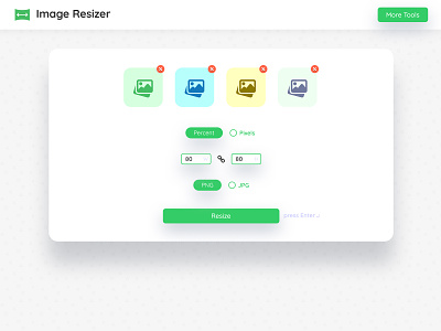 Image Resizer Minimalistic Look - Resize Multiple images button design clean ui green image editing image editor image resize inputs minimal minimalist radio button webdesign