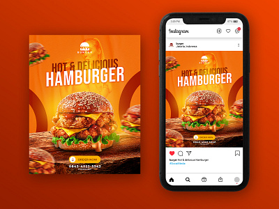 Burger flyer design banner design graphic design illustration social media