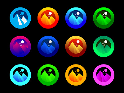 sticker design color icons colorful colorful logos creative icon logo logodesign logos minimal mountain multicolor tour travel traveling