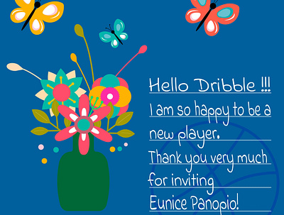Thank you very much dribbble flowers hello illustration joy magic postcard smale surprise thank