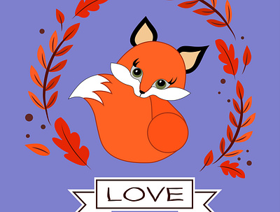 a fox card design fox gift holiday illustration love magic mood vector