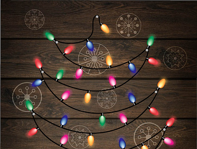 Christmas tree lights card cristmas design gift graphic design holiday illustration ligst magic mood new simbol tree ui yaer