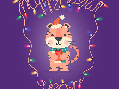 happy new year cristmas design gift holiday illustration magic new symbol year