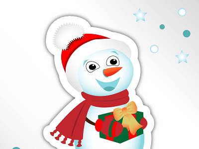 snowman card cristmas design gift holiday illustration magic new year snow snowman winter