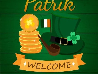 St. Patrick bar beer card clover coins design flyer friends gift green hat holiday illustration invitations leprechaun luck magic poster st. patrick yellow