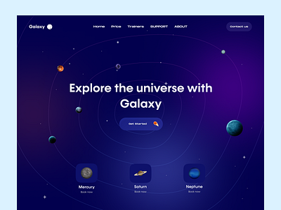 Galaxy Landing Page 🌌 3d app branding designers dribblers galaxy popularshots trendy ui uidesign uiinspiration uiux uiuxpopular universe ux uxdesign