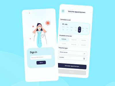 Covid19 vaccine appointment App 💉 app apps covid19 covid19app covid19vaccine designers designs famous login love pandemic popular trendy uidesign uiux uxdesign vaccine