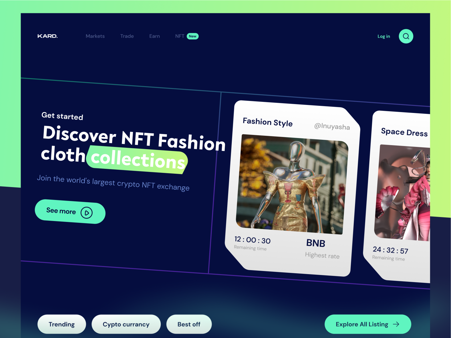 NFT Fashion cloth landing page by KHAWLAkarmaouiidrissi on Dribbble