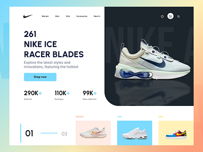 NIKE WEBSITE colors design designers dribbblers famous following hot landingpage new newentry nike redesign trending trendy uidesign uiux ux uxdesign