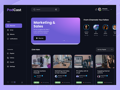 Podcast Dashboard 🎙️ animation dashboard design designers dribbble dribbblers following landing page mobile app podcast popular saas trending trendy ui uidesign uiux ux uxdesign websites