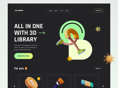 3D Library landing page 3d 3d library animation branding design designers following landing page landingpage logo motion graphics ninja popular trendy ui uidesign uitrend uiux ux uxdesign