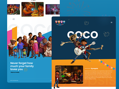 COCO Landing page coco design designers encanto illustration landing page logo movie movie website pixar pixel popular trending trendy ui uidesign uiux ux uxdesign