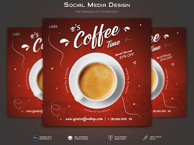 Facebook | Instagram Post Design For Coffee Shop