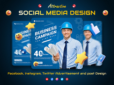 Construction company Social media post design