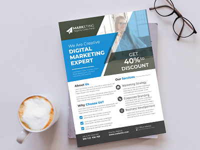Modern business flyer template banner branding crporate flyer digital marketing flyer graphic design marketing