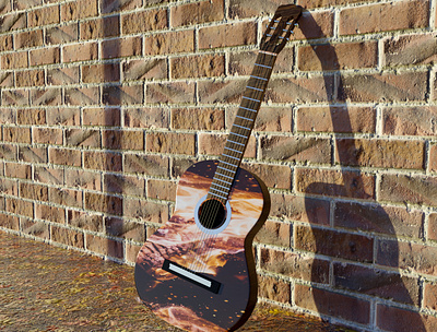 3d model of a guitar 3d 3d art 3d artwork 3d design 3dmodel design exterior exterior design landscape nature