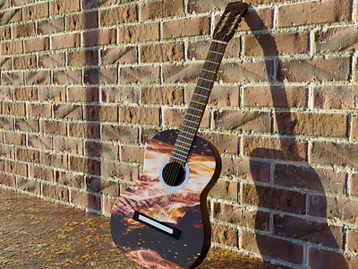 3d model of a guitar