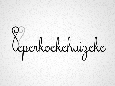 Peperkoekehuizeke black brocant grey handwriting logo