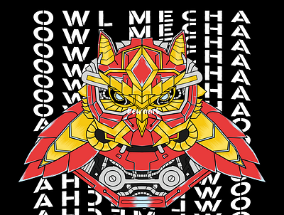 Owl Cyborg branding design illustration vector