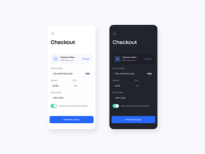 Mobile Checkout Page app dailyui dark design figma interaction design minimal ui ux web