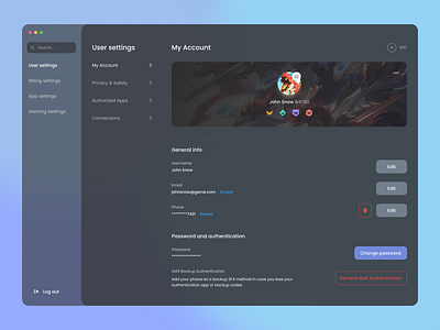 Discord Settings Concept - Daily UI