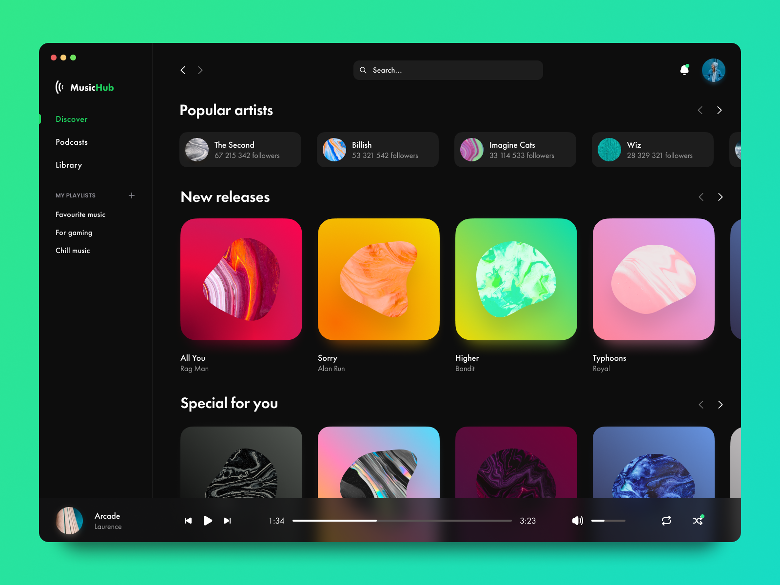 Music Player Concept - Daily UI by Nikita Veretelnyk on Dribbble
