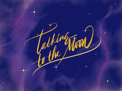 Talking to the Moon drawing ipad lettering quick drawing sky
