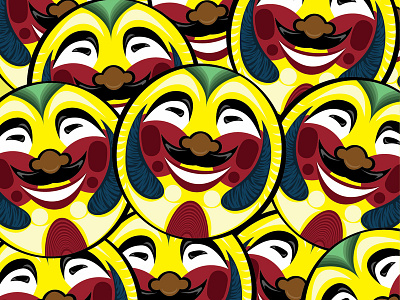 Vietnam Traditional Smiling Face graphic illustration mask traditional art vietnam vietnamese