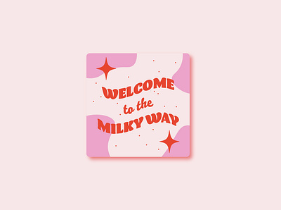welcome :) design flat illustration milky way space sticker sticker design typography vector