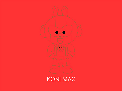 KONI MAX, CARTOON CHARACTER, Line Art 3d apps icon brand identity branding cartoon cartoon character design ecommerce graphic design icon illustration koni max line art logo logos startup typography ui vector web design