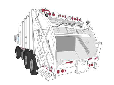 Camión de basura. basura camion camion de basura camion en perspectiva recolector reversa