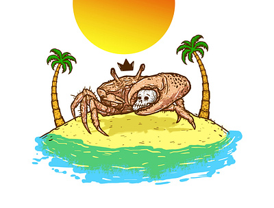 Skull Crab beach crab illustration krotalon monster méxico natural nature ocean palmtree plant sea sketch skull skullcrab vector