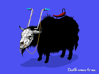 Death comes to me. afiche around the world bike cartel contest death digital ink finalist illustration mexico. poster