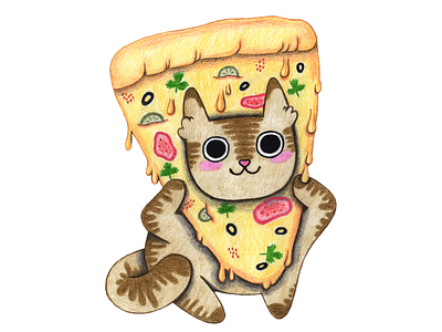 Pizza Cat hand drawn art