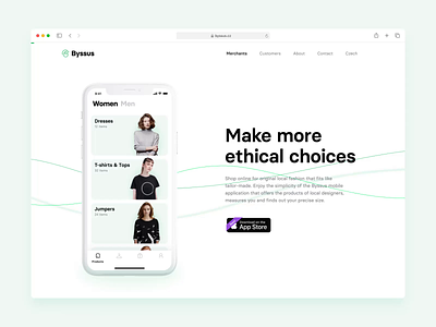 Byssus | Landing Page Concept affter effects clothes fashion landing page sustainable video web website