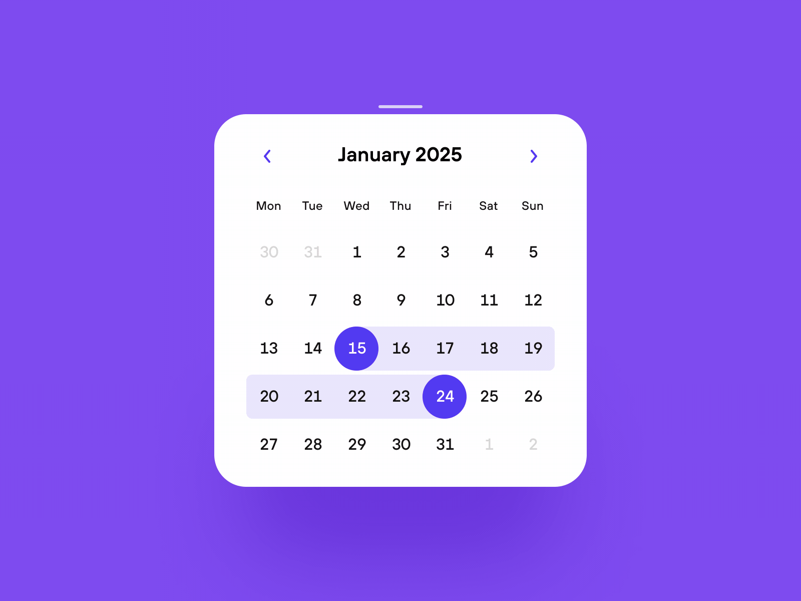 Calendar Component by Dušan Pohanka on Dribbble