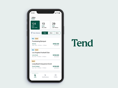 Tenders App (Gigs for hospitality professionals) figma mobile app mobile design