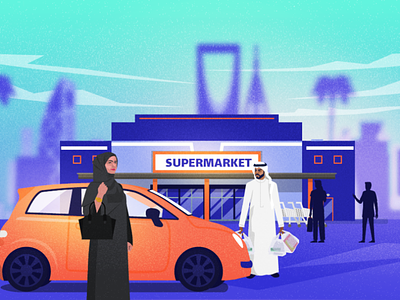 ADDRIVE (saudi app) arab character concept flat illustrator