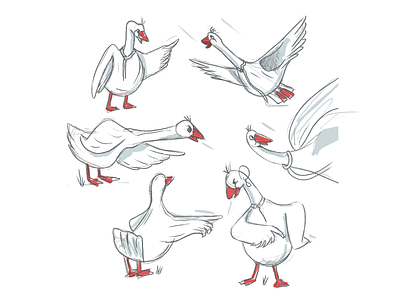 duck sketch poses character illu illustrations photoshop